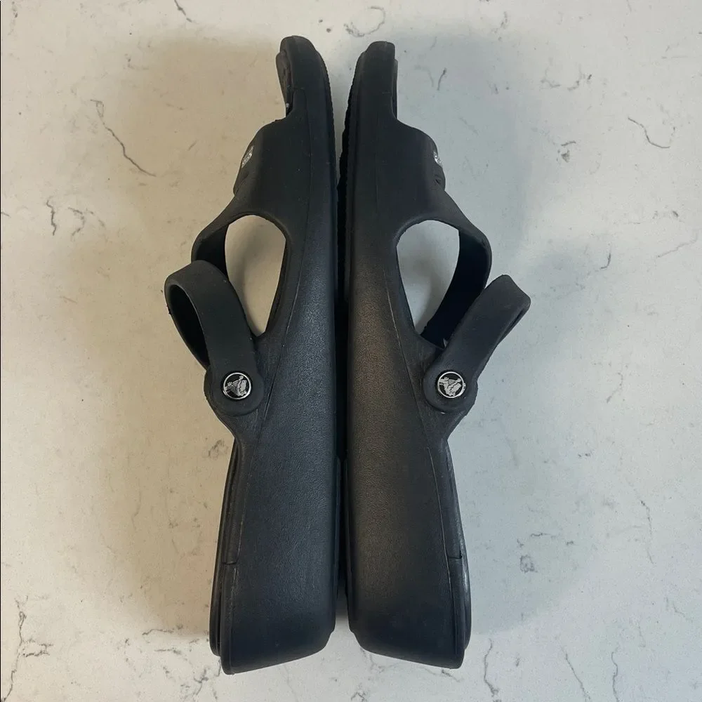 CROCS Patricia Wedge Sandals Black Size 11